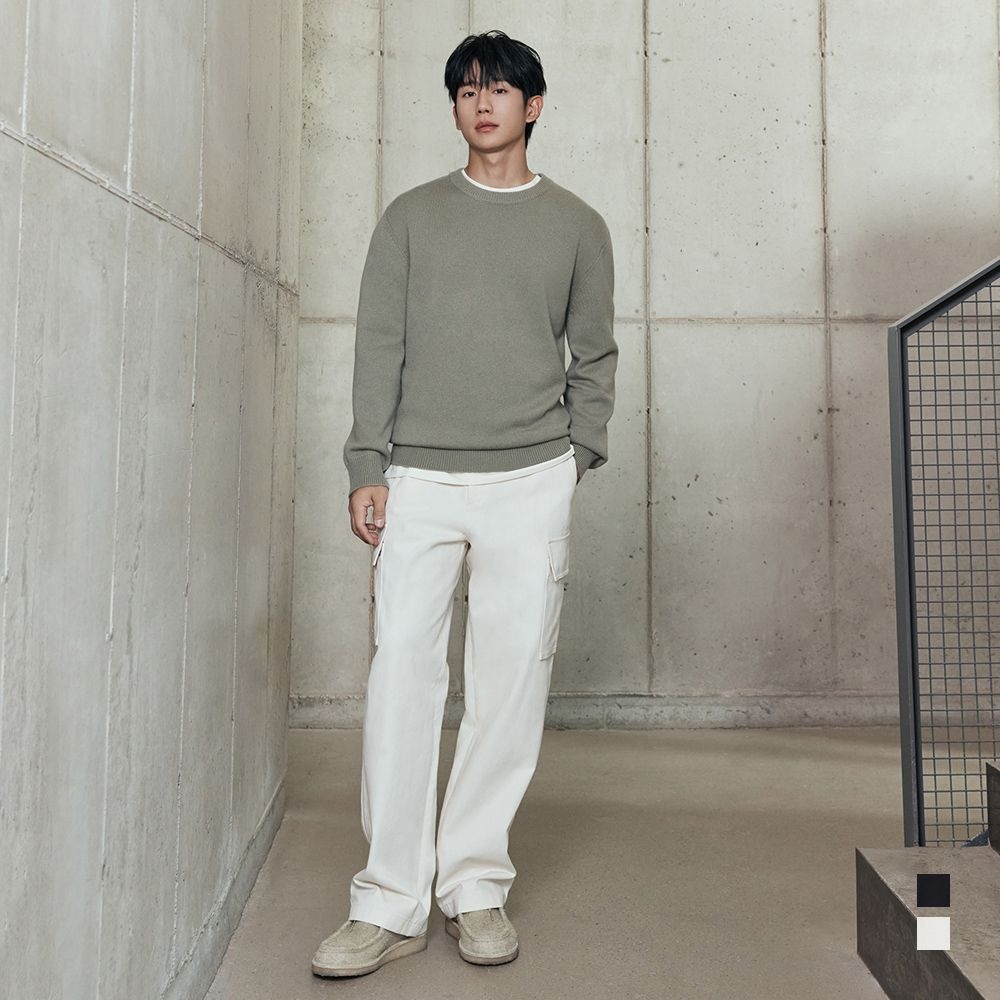 코튼와이드카고풀밴딩팬츠_2colors
