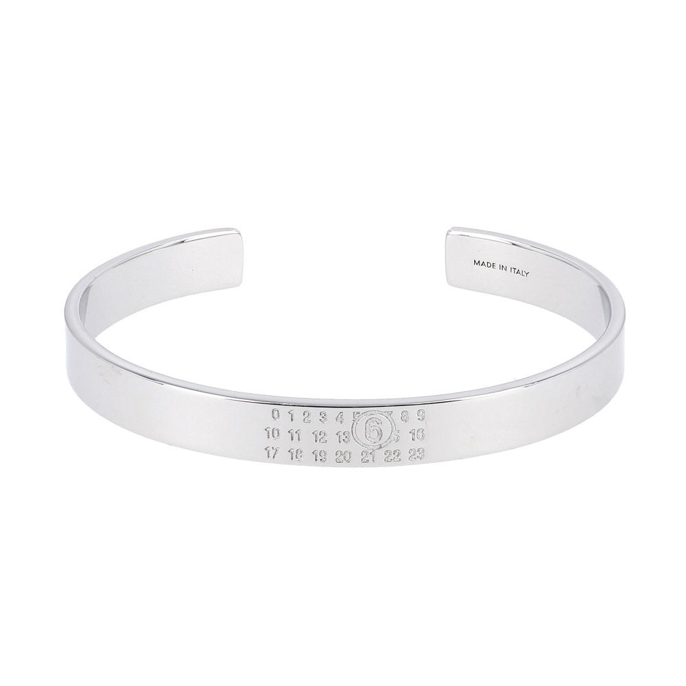 메종마르지엘라 SM6UY0061 P6469 951 MM6 인그레이빙 넘버링 로고 8mm 커프 팔찌