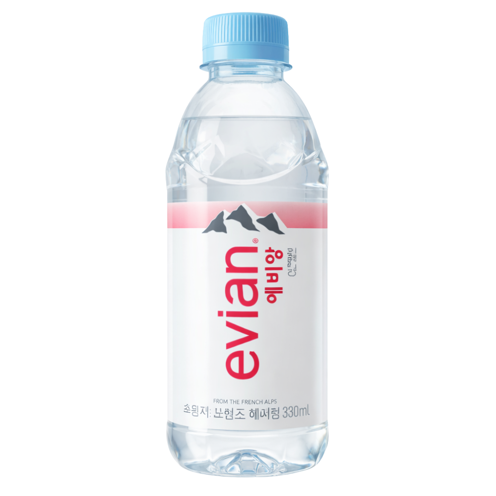 롯데칠성음료 에비앙 천연광천수 생수 330ml x 24개