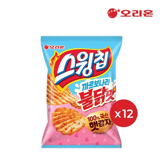 오리온 스윙칩 까르보불닭 55g 12개