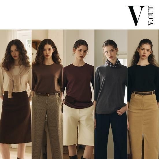 [TV상품][BEST 최신상] 브이컷 26FW 코튼 튜블러 7부소매 티셔츠 5종
