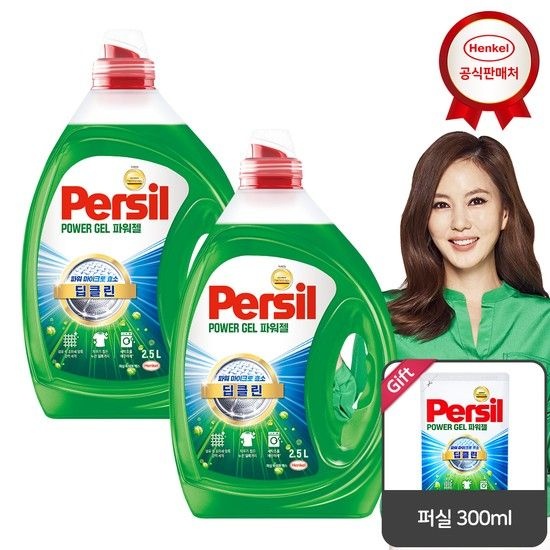 퍼실 파워젤 2.5L x2개 세탁세제 (겸용)_퍼실 300ml