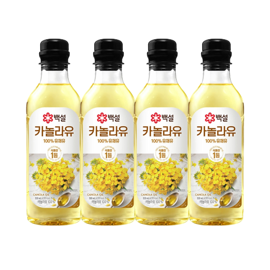 CJ제일제당 백설 카놀라유 500ml x4개