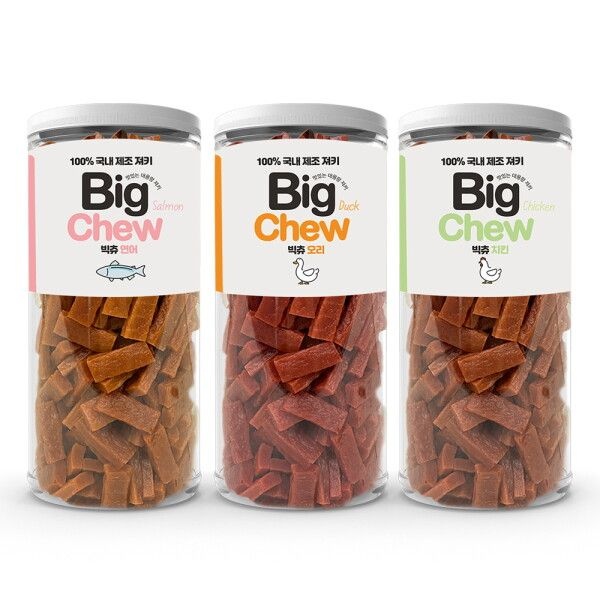 [빅츄] 국내산 애견간식 비프 져키 대용량1kg 연어/오리/치킨/소고기