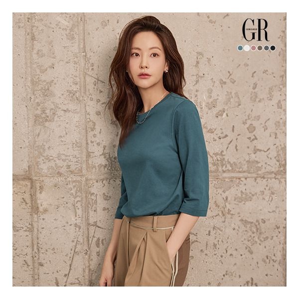 [조르쥬 레쉬] 26FW 퓨어코튼100 7부 티블라우스 6종