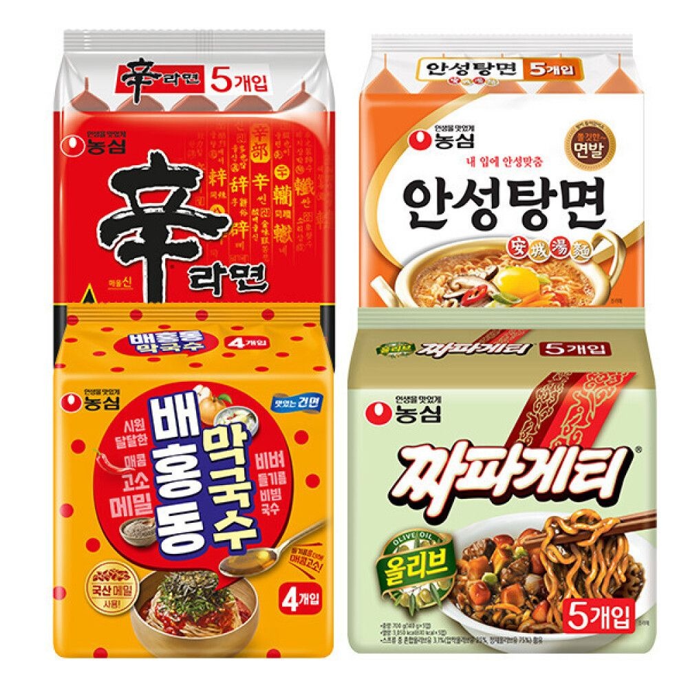 배홍동 막국수 4입+신라면 5입+안성탕면 5입+짜파게티 5입 (총 19봉