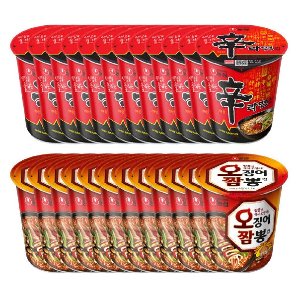 농심 컵라면 소컵 신라면12개+오징어짬뽕12개