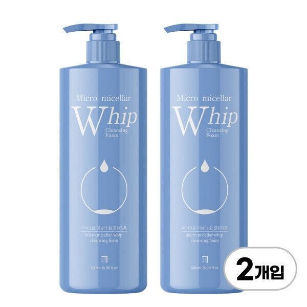 살림백서 1+1 마이크로 미셀라 휩 폼클렌징 500ml 대용량 저자극 미세거품 클렌징폼