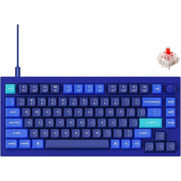 Keychron [해외] Keychron 키크론 Q1 RGB 유선 커스텀 기계식 키보드 노브 버전 75% 레이아웃 QMK VIA 프로그래밍 가능 핫스왑 가능한 Gater