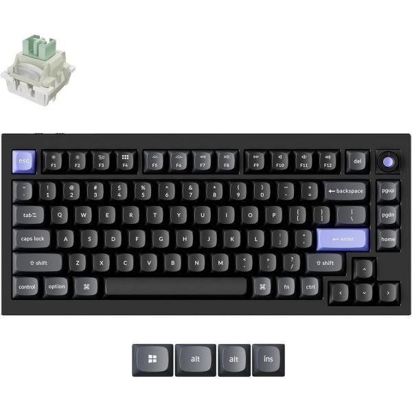 Keychron [해외] Keychron 키크론 Q1 HE 8K 마그네틱 스위치 키보드 작동 지점 조절 가능 런처 웹 앱 풀 메탈 바디 PBT 키캡 초고속 라임