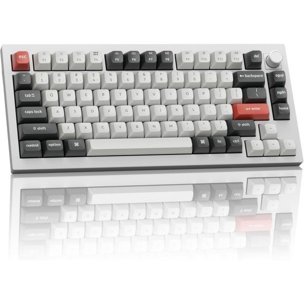 Keychron [해외] Keychron 키크론 Q1 Ultra 8K 75% 무선 기계식 키보드 8000Hz 폴링률 알루미늄 핫스왑 RGB 백라이트 레드 스위치 82키 2.4GHz