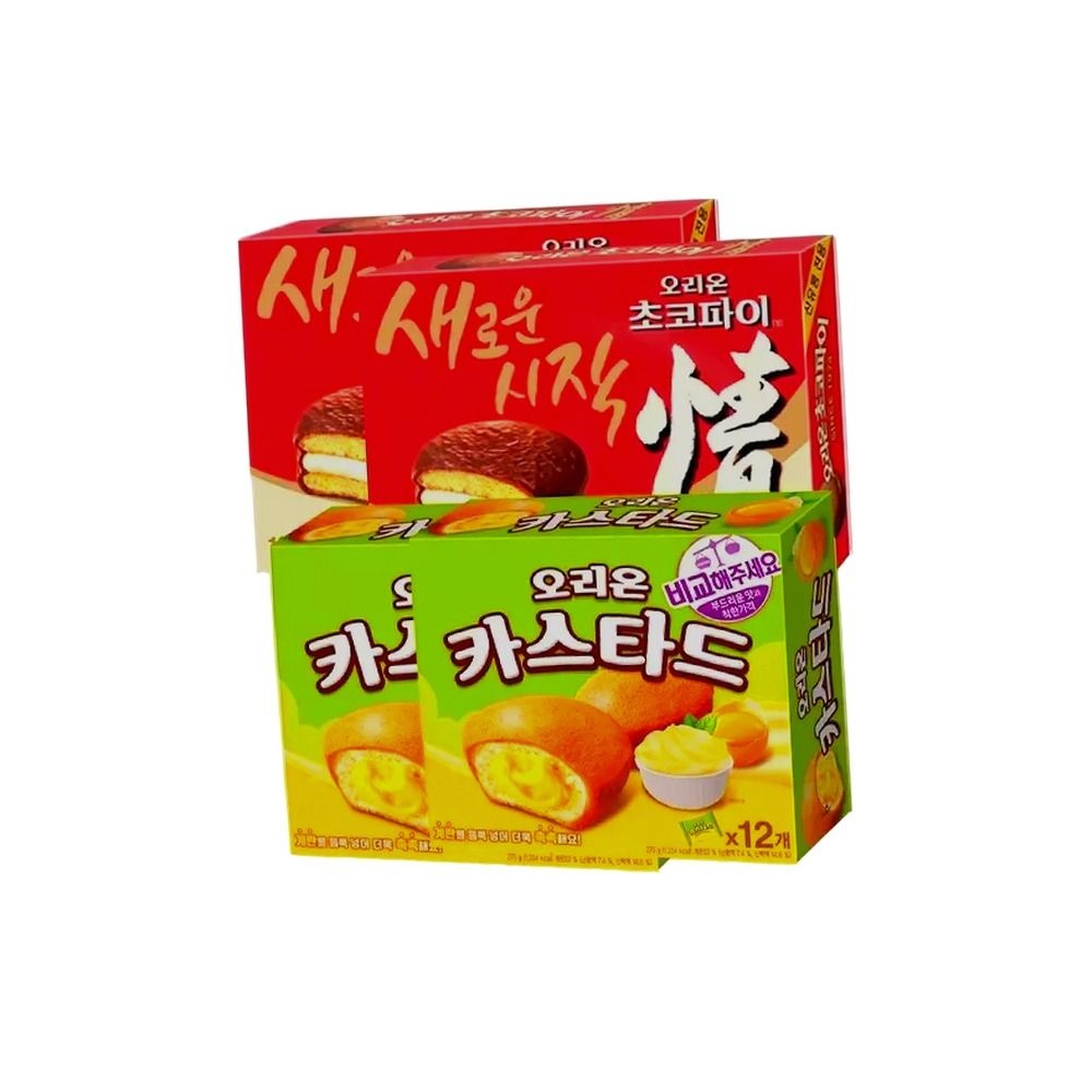 오리온 초코파이 468g 2개 + 카스타드 276g 2개