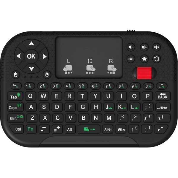 Phistone [해외] 미니 무선 키보드 터치패드 포함 듀얼 모드 2.4G 블루투스 RGB 백라이트 충전식 초소형 Windows macOS iOS 안드로이드 호