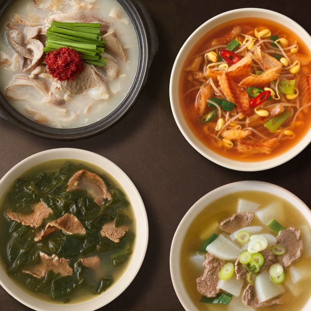 자연별곡 자연별곡 국 500g 4팩세트(돼지국밥+황태해장국+소고기미역국+소고기뭇국) 냉장