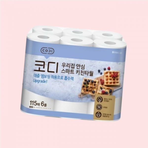 코디 코디 온누리 우리집 안심 스마트 키친타월 115매 6입 1개 2247703323 4905626