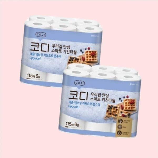 코디 코디 온누리 우리집 안심 스마트 키친타월 115매 6입 2개 2247703322 4894996