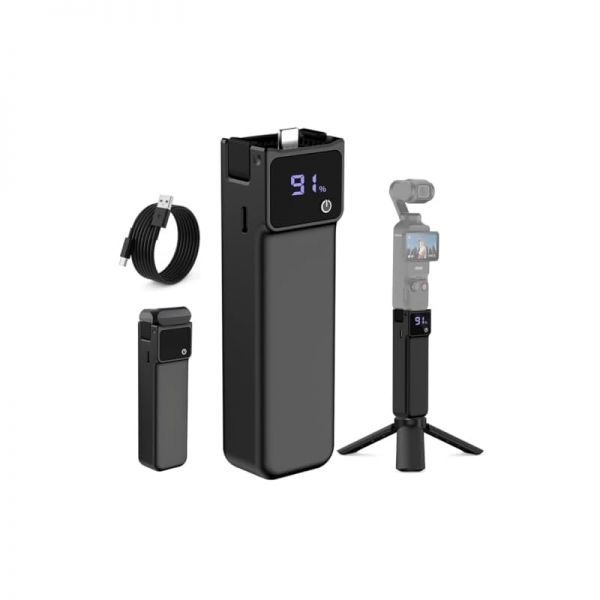 NENNEN [해외] DJI Osmo Pocket 3/Pocket 4와 호환되는 휴대용 배터리 핸들입니다. 5000mAh 배터리가 내장되어 있으며, 22.5W 고속 충전과