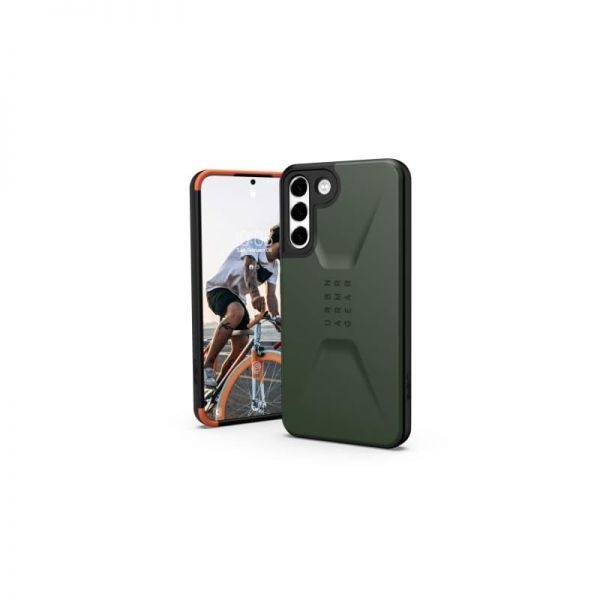 URBAN ARMOR GEAR 스토어 방문하기 [해외] URBAN ARMOR GEAR UAG 디자인 삼성 갤럭시 S22 플러스 케이스 그린 올리브 슬릭 초박형 충격 흡수 민간인 보호 커버, [6.6