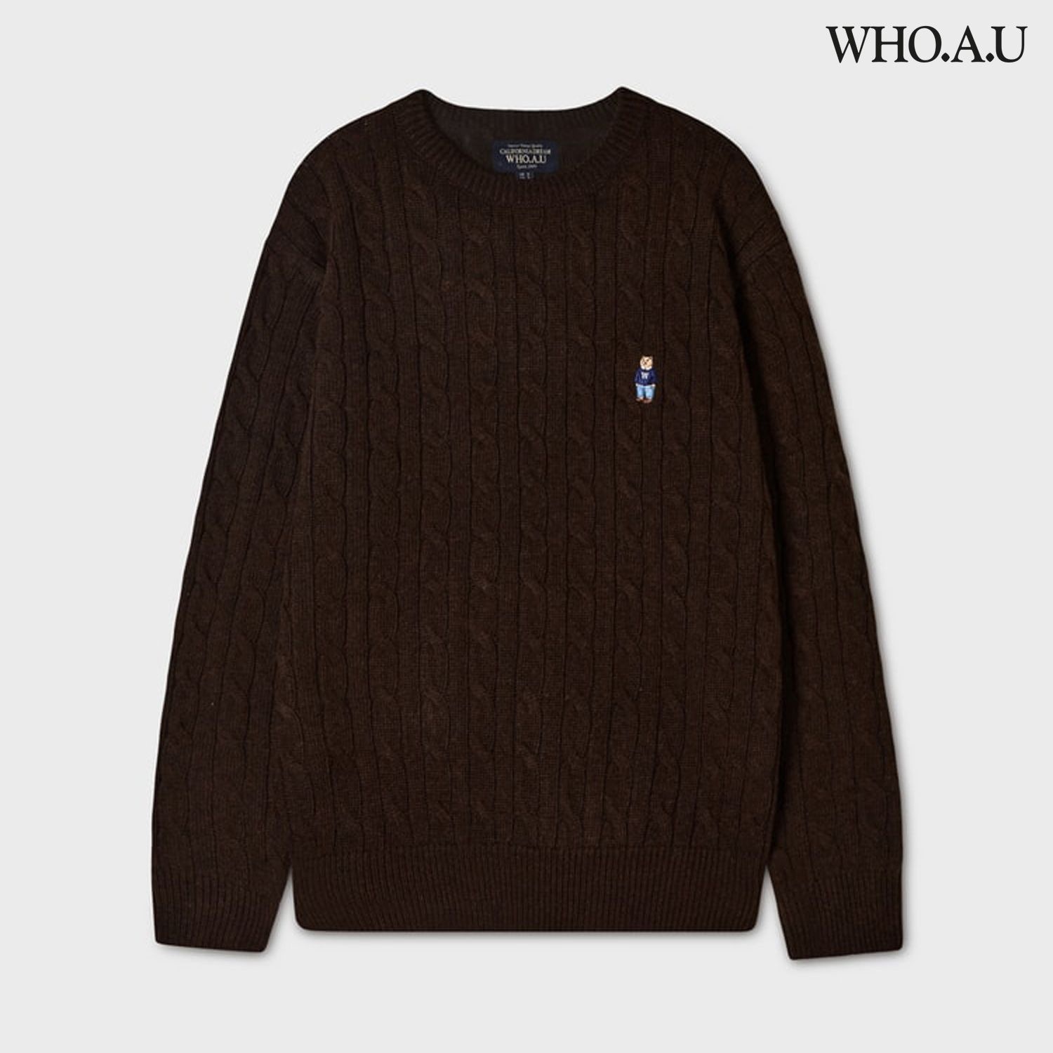 후아유 공용 Steve Cable R-neck Pullover (풀오버) WHKAG4923U