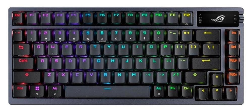 에이수스 [해외] ASUS ROG Azoth X Wireless Mechanical Gaming Keyboard – 75% TKL, Tri-Mode Connectivity, Hot Swappable Pre-lubed NX V2 Snow Linear Switches, South-Fac