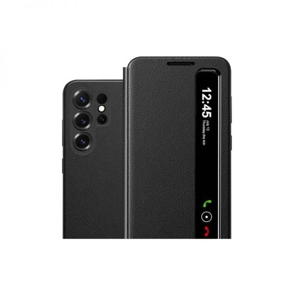 ByteRock 스토어 방문하기 [해외] for Samsung S26 Ultra Case with Smart View Touch Control, Galaxy S-View Flip Cover, 5G (Black) 450636