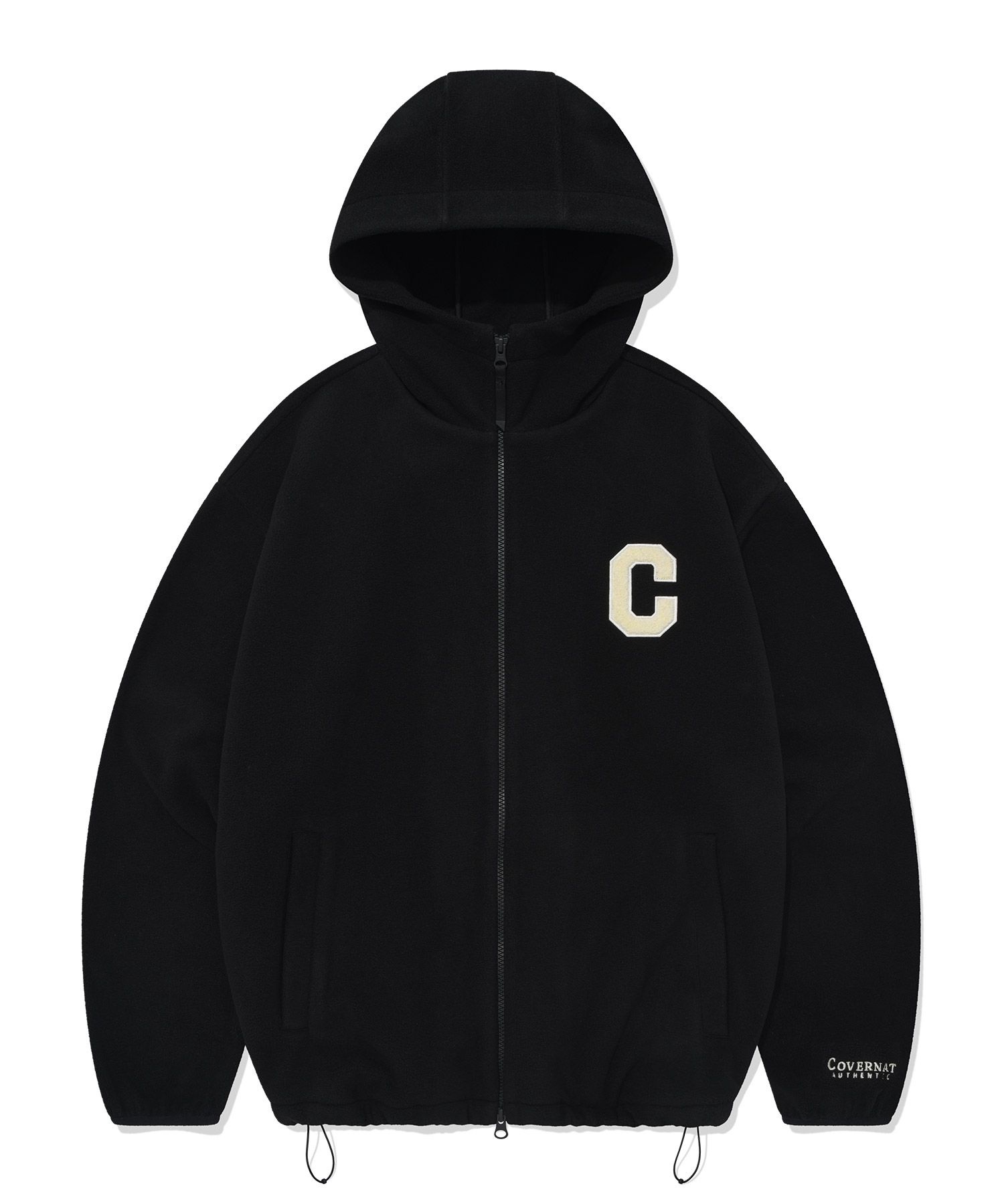 남녀공용 C 로고 플리스 후디 집업 블랙 CO2403JK15BK-