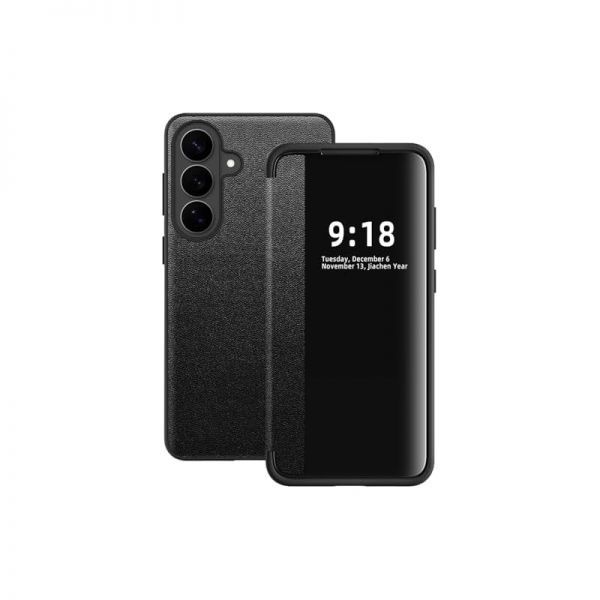 YUJIA SM 스토어 방문하기 [해외] Case for Samsung Galaxy S26 5G S View, Flip Leather Cover Clear Smart View Phone Window, Hard PC Shockproof Protective with Kickstand 450657