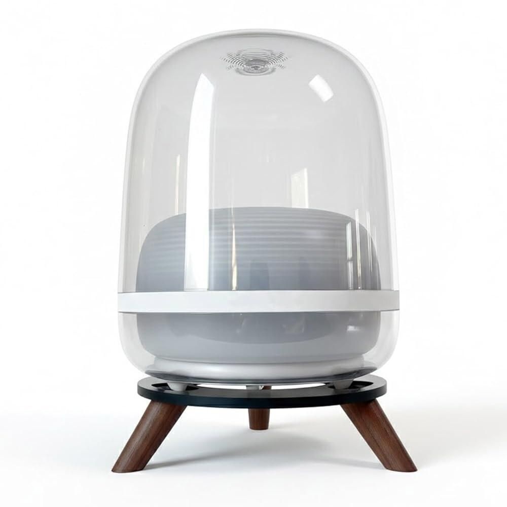 Aetherix [해외] Harman Kardon Aura Studio 2/3/4용 스피커 스탠드, SoundSticks 4 블루투스 책상 스탠드 - 진동 방지 테이블, 목재 삼각대 LED