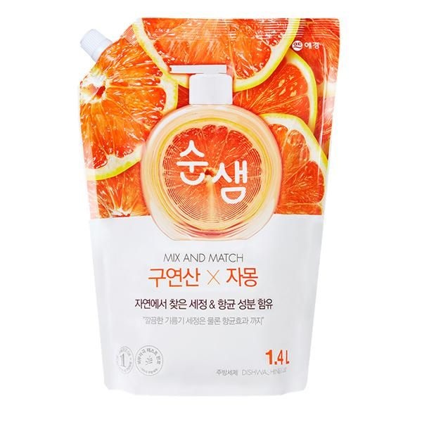 애경 순샘 구연산 자몽 주방세제 1.2L 리필