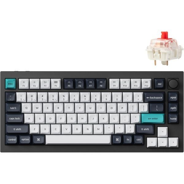 Keychron [해외] Keychron 키크론 Q1 Max RGB QMK VIA 커스텀 기계식 키보드 핫스왑 가능한 풀 메탈 프로그래밍 가능 노브 Gateron Jupiter Red