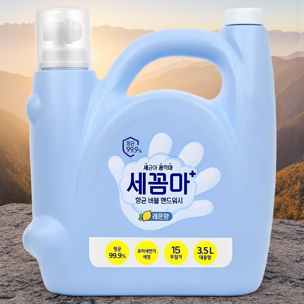 제조사미기재 세균아꼼짝마 핸드워시선물 항균 버블 핸드워시 리필 레몬향 <b>3.5</b>L 1개