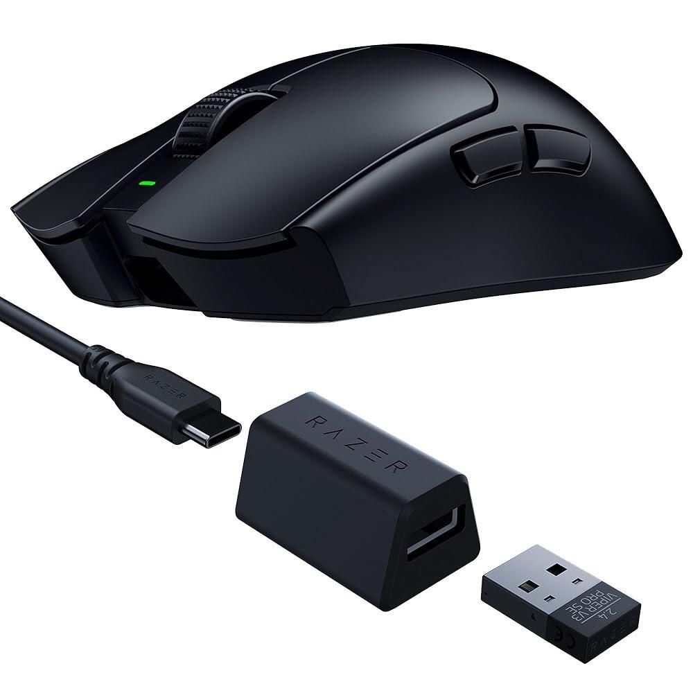 RAZER [해외] Razer Viper V3 Pro SE 무선 게이밍 마우스: 54g 경량 - 1K 폴링 동글 35K DPI 광학 센서 Gen3 스위치 대칭 모양 8개의 프로그