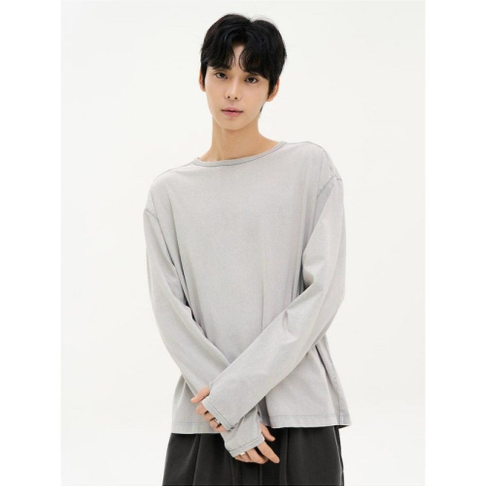 삼성물산 패션부문 에잇세컨즈 [백화점정품] 에잇세컨즈 가먼트다잉 핑거홀 티셔츠 라이트그레이 456841SSA2 YBB713