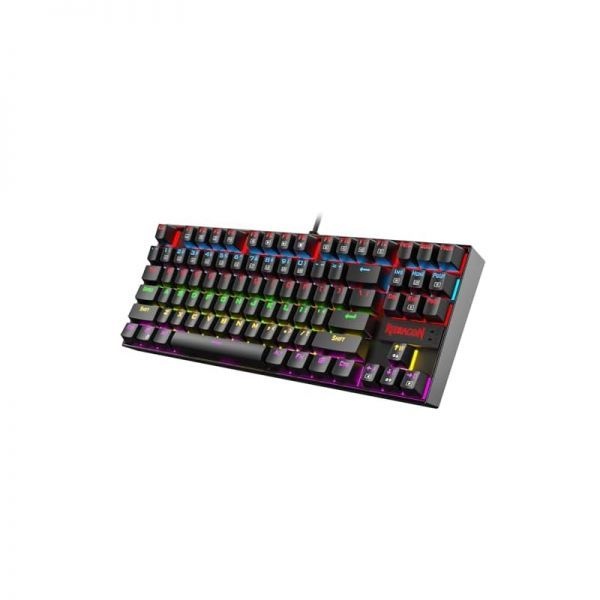 Redragon 스토어 방문하기 [해외] Redragon K552 기계식 게이밍 키보드 RGB LED 무지개 백라이트 유선 윈도우 PC용 레드 스위치 포함 (87키, 블랙) 431483
