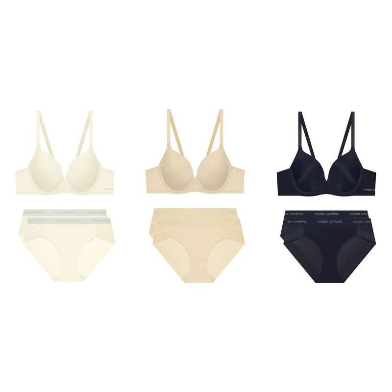 코데즈컴바인 이너웨어 코데즈컴바인 이너웨어 데일리 베이직 브라3팬티6 CFWBRBPBP861CRMSKNY12 VDI385