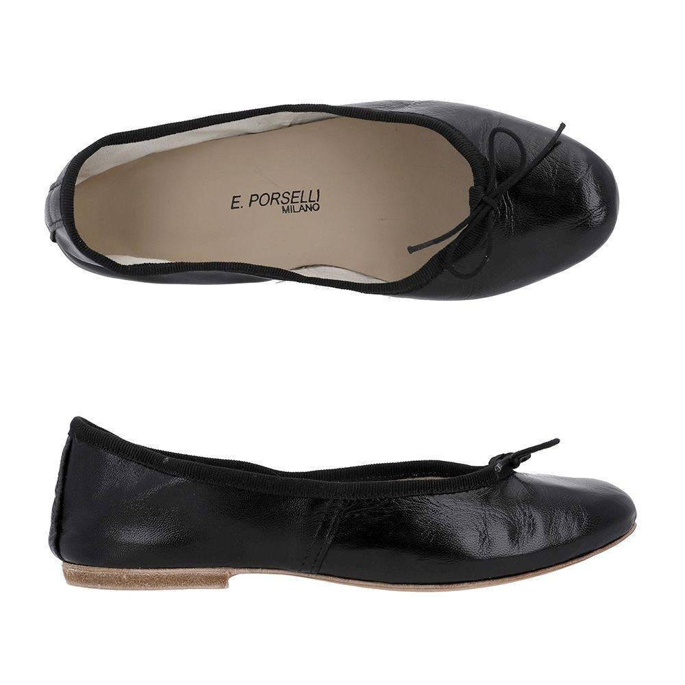 BALLET LEATHER FLAT 95 BLACK 발레 레더 플랫 95 블랙 플랫슈즈