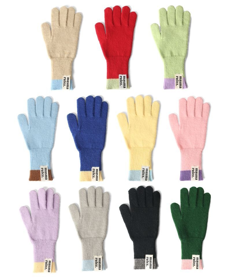 마스마룰즈 MASMARULEZ mama two-tone knit gloves_11colors5012435379 123991