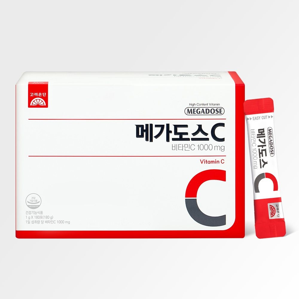 고려은단 메가도스C 비타민C 1000mg X 180포 (180g) 1개 4916108