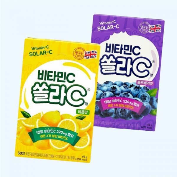 고려은단 쏠라C 비타민C 30정 레몬맛 1개 + 블루베리맛 (총 2개) 4917811