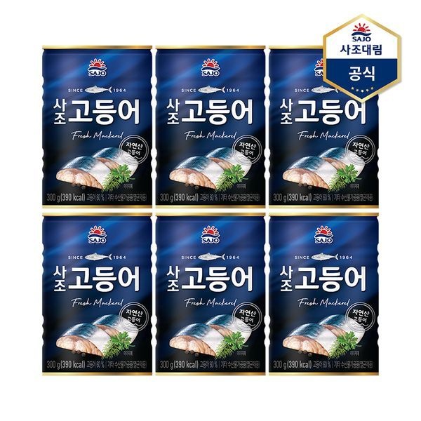 사조 [하프클럽]고등어 300g X 6캔