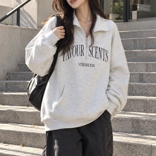[가을신상][덴하트] 여성 모노센트 레터링 스웨트셔츠 2컬러