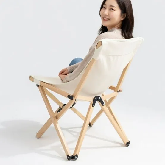 우드 로우 캠핑의자 낚시 폴딩 좌식 등받이 접이식