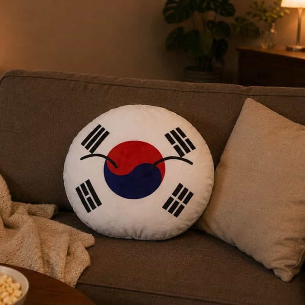 태극기 원형 소프트 방석 등받이 인테리어 소파등받이쿠션 커플쿠션 원형쿠션