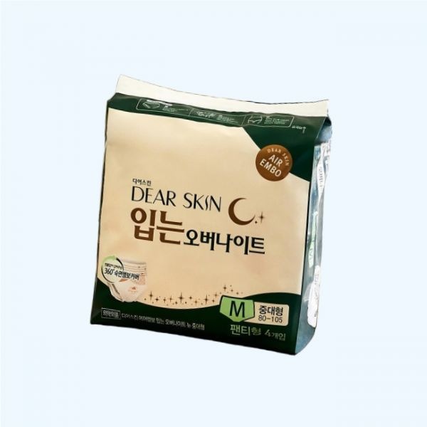 디어스킨 디어스킨 에어엠보 입는 오버나이트 중대형 4p X 2개팩 숙면팬티 속옷 언더웨어 생리대 팬티 언더웨어형 더마생리