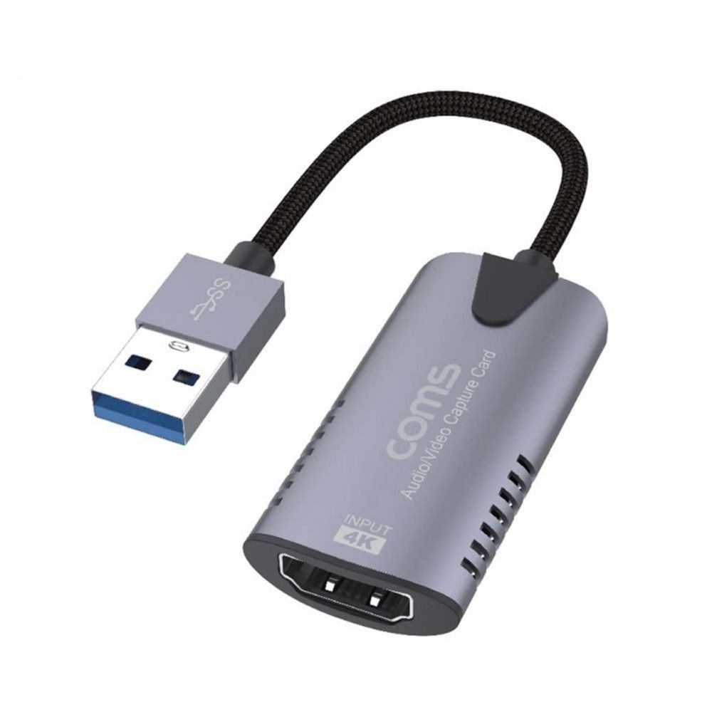 컴스 4K 2K USB 2.0 HDMI 캡쳐보드 120mm 동영상 파일 녹화 PC 노트북