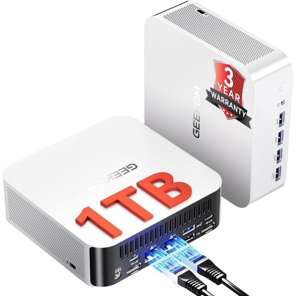 GEEKOM [해외] GEEKOM A8 Max 미니 PC AMD Ryzen 9 8945HS 8745HS로 업그레이드 32GB DDR5 1TB SSD 확장 가능 듀얼 2.5G LAN 탑재 게이밍 Windows 11 Pro U
