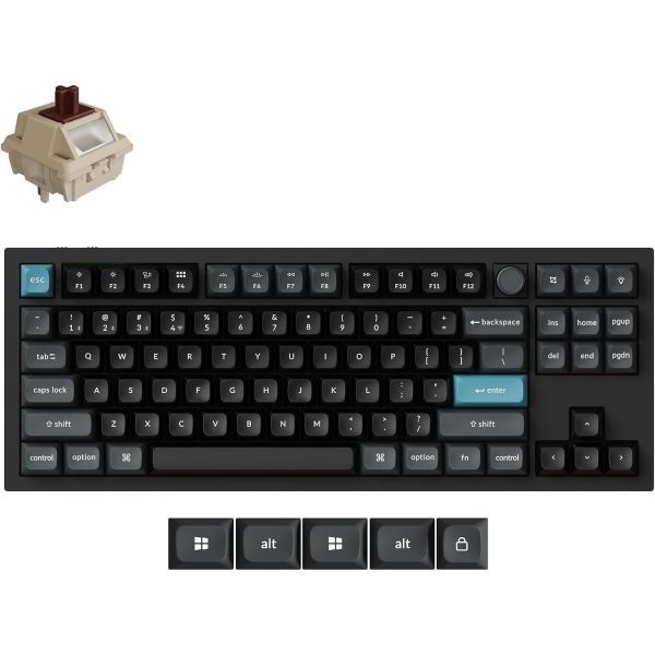 Keychron [해외] Keychron 키크론 Q3 Ultra 무선 기계식 키보드 8000Hz 폴링률 80% TKL 2.4GHz Bluetooth 5.3 유선 핫스왑 가능 알루미늄 커스텀 RG