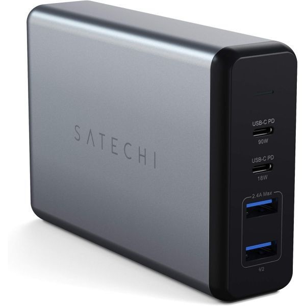 Satechi [해외] 사테치 108W 프로 USB C PD 데스크탑 충전 스테이션 포트 2개 A 2025 2020 2019 맥북 2018 에어 M5 M1 아이패드 아이폰호환 16