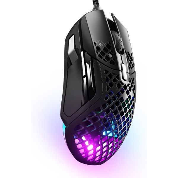SteelSeries [해외] 스틸시리즈 에어록스 5 홀리 RGB 게이밍 마우스 초경량 방수 디자인 18000 DPI 트루무브 에어 광학 센서 290992