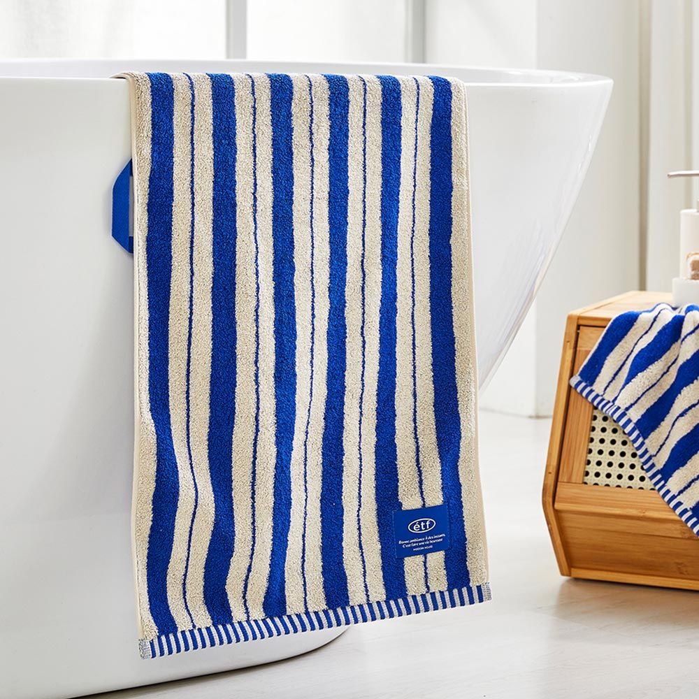ETF 더블 스트라이프 세면타월 BLUE 40X80cm 190g [BG0125066]